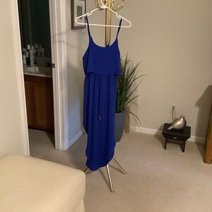 Chic Strapless Blue Dress